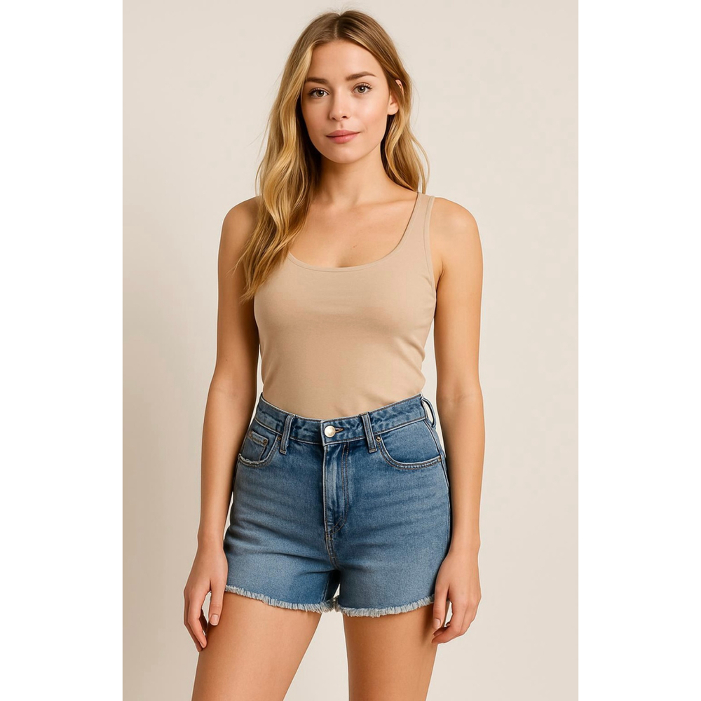 Woman's Hollister Blue Curvy High-Rise Vintage Stretch Cutoff Jean Shorts 13 Y2K